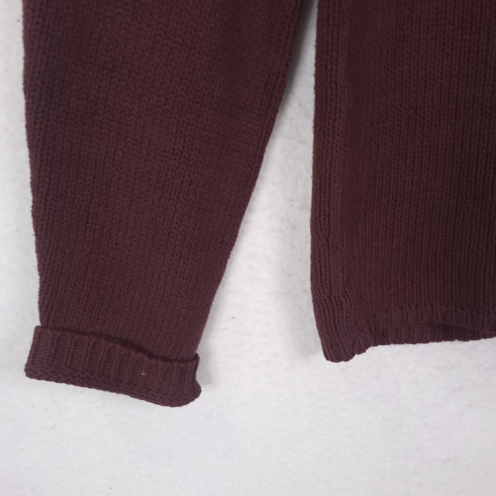 J.Crew V-Neck Sweater Mens L Burgundy Cotton Knit Raglan Pullover Classic - Picture 9 of 10